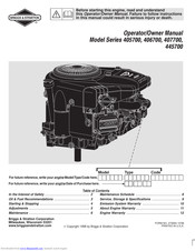 Briggs & Stratton 445700 Series Operator's Manual