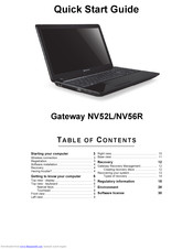 Gateway NV52L Quick Start Manual