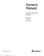 Ge Monogram ZKD910 Owner's Manual