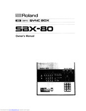 Roland SBX-80 Owner's Manual