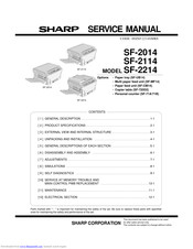 Sharp SF-2014 Service Manual
