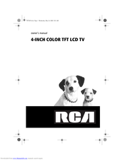 RCA 4-INCH COLOR TFT LCD TV Owner's Manual