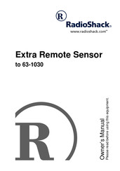 Radio Shack Extra remote sensor Owner's Manual