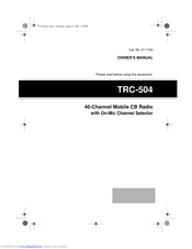 Radio Shack TRC-504 Owner's Manual
