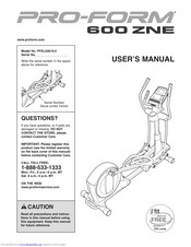 ProForm 600 ZNE User Manual