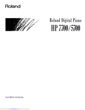Roland HP 5700 Owner's Manual