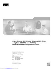 Cisco AIRONET CB21AG Installation And Configuration Manual
