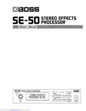 Roland SE-50 Owner's Manual