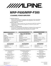 Alpine MRP-F300 Owner's Manual