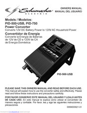 Schumacher Electric PID-500-USB Owner's Manual