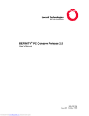 Lucent Technologies DEFINITY Guide User Manual