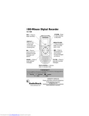 Radio Shack 180-minute digital recorder Owner's Manual