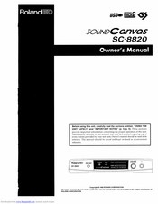 Roland SoundCanvas SC-8820 Owner's Manual