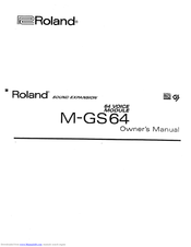 Roland M-GS64 Owner's Manual