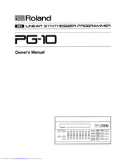 Roland PG-10 Owner's Manual