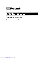 Roland MRC-500 Owner's Manual