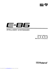Roland E-86 Owner's Manual