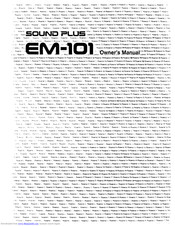 Roland Sound Plus EM-101 Owner's Manual