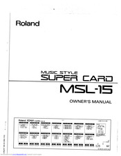 Roland MSL-15 Owner's Manual