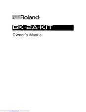 Roland GK-2A-Kit Owner's Manual