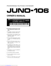Roland JUNO-106 Owner's Manual