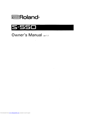 Roland S-550 Owner's Manual