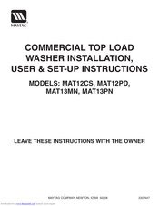 Maytag MAT12CS User And Setup Manual