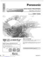 Panasonic DMR-T3040 Operating Instructions Manual