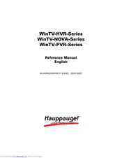 Hauppauge WinTV-PVR Series Reference Manual