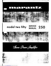 Marantz 250 Service Manual