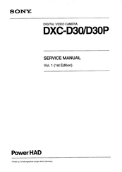 Sony PowerHAD DXC-D30P Service Manual