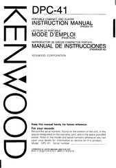 Kenwood DPC-41 Instruction Manual