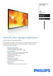 Philips Signage Solutions BDL4220QL Quick Manual