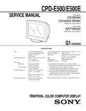 Sony Trinitron CPD-E500E Service Manual