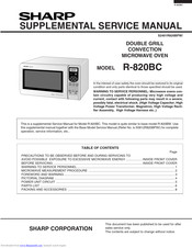 Sharp Carousel R-820BC Supplemental Service Manual