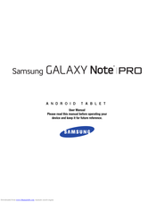 Samsung Galaxy Note PRO User Manual