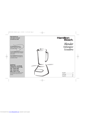 Hamilton Beach Blender Instructions Manual