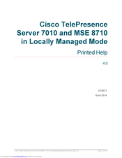 Cisco TelePresence MSE 8710 Help Manual