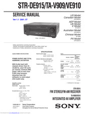 Sony TA-VE910 Service Manual