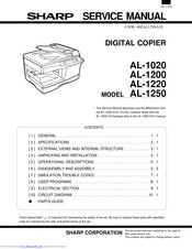Sharp AL-1250 - B/W Laser Printer Service Manual