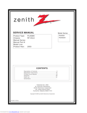Zenith P60W38 Series Service Manual