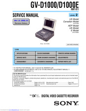 Sony GV-D1000E - Digital Video Cassette Recorder Service Manual