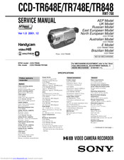 Sony Handycam CCD-TR848 Service Manual