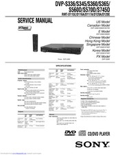 Sony DVP-S570D - Cd/dvd Player Service Manual