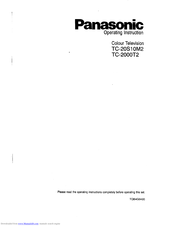 Panasonic TC-2000T2 Operating	 Instruction