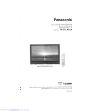 Panasonic TX-37LX75A Operating Instructions Manual