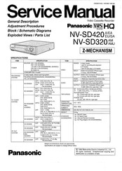 Panasonic NV-SD420 Series Service Manual