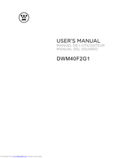 Westinghouse DWM40F2G1 User Manual