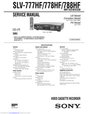 Sony SLV-788HF - Video Cassette Recorder Service Manual