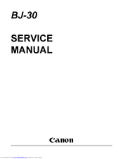 Canon BJ-30 Service Manual